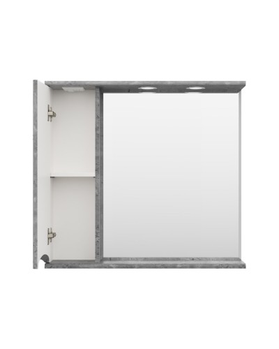 Атлантик - 80 Зеркало с 1 шкаф. серый камень левый