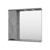 Атлантик - 80 Зеркало с 1 шкаф. серый камень левый