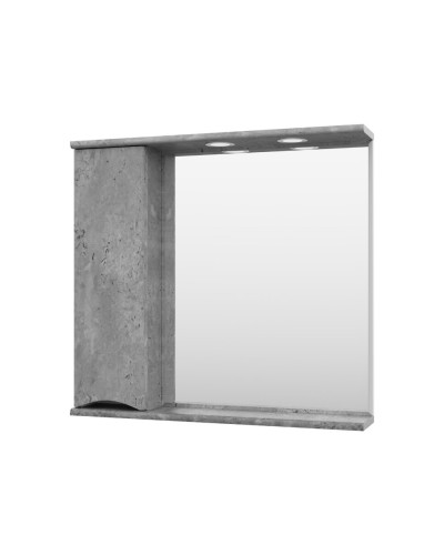 Атлантик - 80 Зеркало с 1 шкаф. серый камень левый