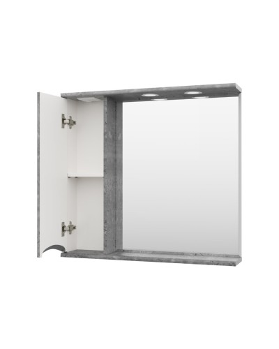 Атлантик - 80 Зеркало с 1 шкаф. серый камень левый