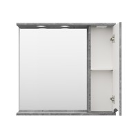 Атлантик - 80 Зеркало с 1 шкаф. серый камень правый