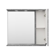 Атлантик - 80 Зеркало с 1 шкаф. серый камень правый