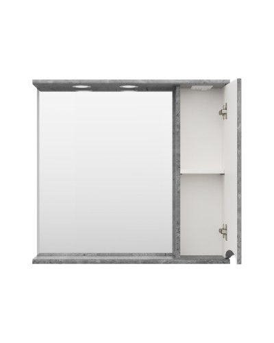 Атлантик - 80 Зеркало с 1 шкаф. серый камень правый