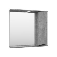 Атлантик - 80 Зеркало с 1 шкаф. серый камень правый