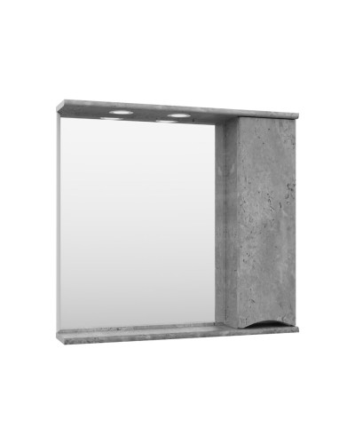 Атлантик - 80 Зеркало с 1 шкаф. серый камень правый