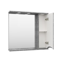 Атлантик - 80 Зеркало с 1 шкаф. серый камень правый