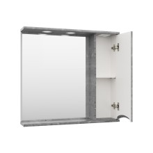 Атлантик - 80 Зеркало с 1 шкаф. серый камень правый