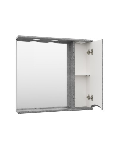 Атлантик - 80 Зеркало с 1 шкаф. серый камень правый