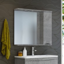 Атлантик - 80 Зеркало с 1 шкаф. серый камень правый