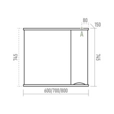 Атлантик - 60 Зеркало с 1 шкаф. белый левый