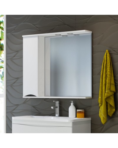 Атлантик - 60 Зеркало с 1 шкаф. белый левый