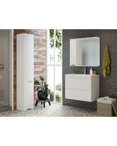 Атлантик - 60 Зеркало с 1 шкаф. белый левый