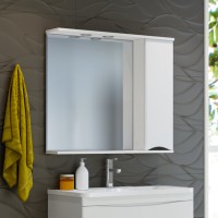 Атлантик - 60 Зеркало с 1 шкаф. белый правый