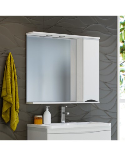 Атлантик - 60 Зеркало с 1 шкаф. белый правый