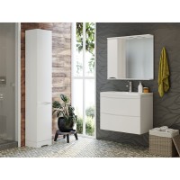 Атлантик - 70 Зеркало с 1 шкаф. белый левый