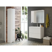 Атлантик - 70 Зеркало с 1 шкаф. белый левый