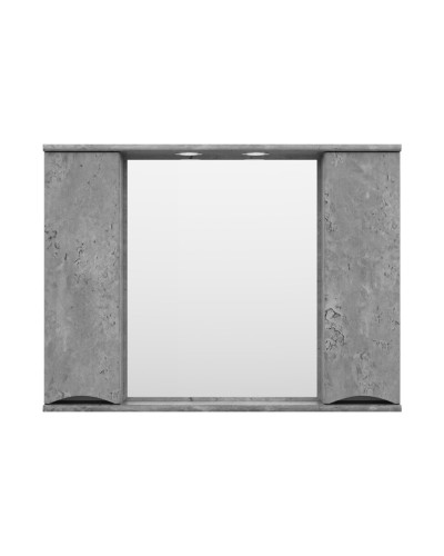 Атлантик -100 Зеркало с 2 шкаф. серый камень