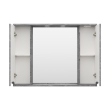 Атлантик -100 Зеркало с 2 шкаф. серый камень