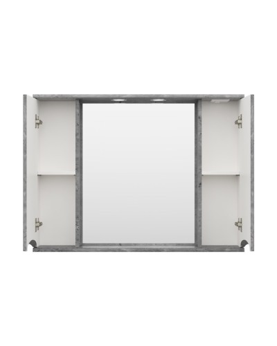 Атлантик -100 Зеркало с 2 шкаф. серый камень