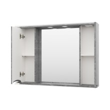 Атлантик -100 Зеркало с 2 шкаф. серый камень