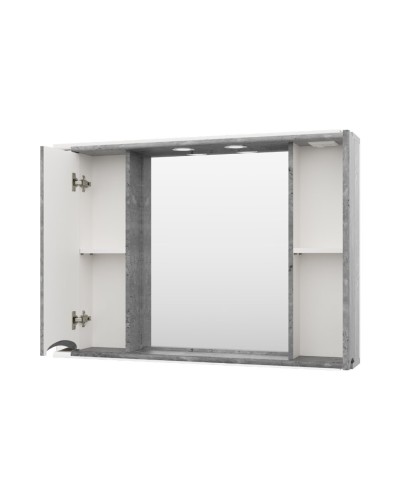 Атлантик -100 Зеркало с 2 шкаф. серый камень