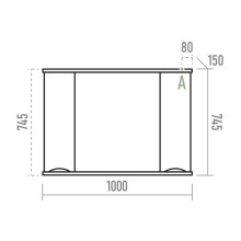 Атлантик -100 Зеркало с 2 шкаф. серый камень