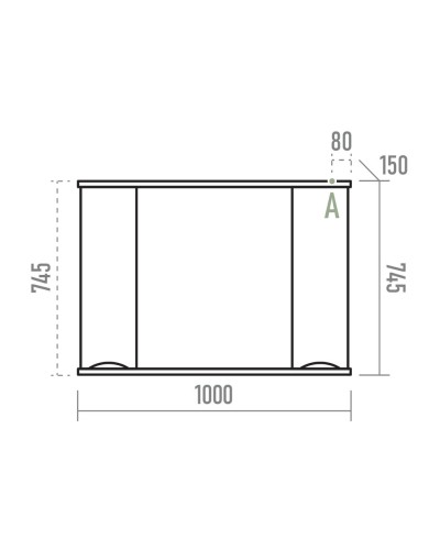 Атлантик -100 Зеркало с 2 шкаф. серый камень