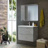 Атлантик -100 Зеркало с 2 шкаф. серый камень