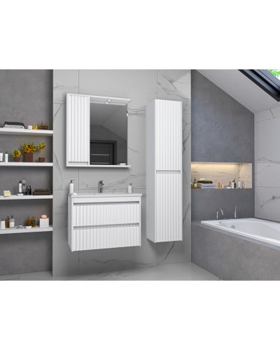 BALATON - 80 Зеркало-шкаф левый, белый