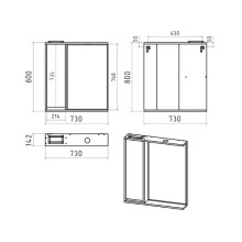 BALATON - 75 Зеркало-шкаф левый, белый