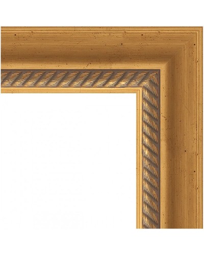 Зеркало Evoform Exclusive Floor 198х108 BY 6141 с фацетом в багетной раме - Состаренное золото с плетением 70 мм