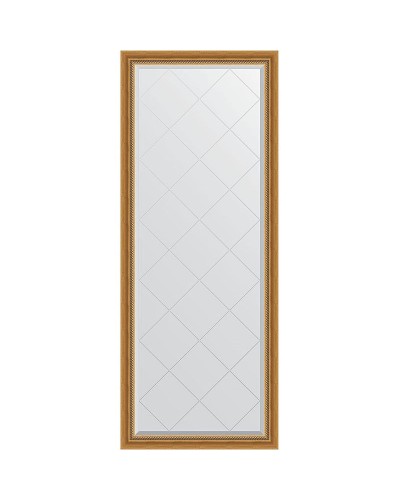 Зеркало Evoform Exclusive-G Floor 198х78 BY 6301 с гравировкой в багетной раме - Состаренное золото с плетением 70 мм