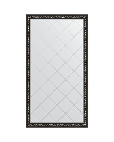 Зеркало Evoform Exclusive-G Floor 199х110 BY 6348 с гравировкой в багетной раме - Черный ардеко 81 мм