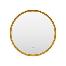 PLUTO - Зеркало 600х600 круглое Nimbus 6 (золото янтарь) нейтр.св. сенсор на зеркале