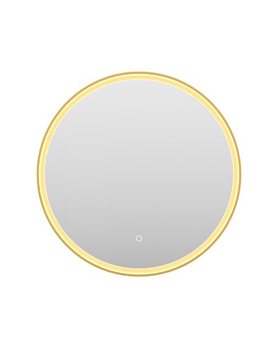 PLUTO - Зеркало 600х600 круглое Nimbus 6 (золото янтарь) нейтр.св. сенсор на зеркале