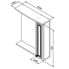 Зеркало со шкафом Damixa RedBlu Palace One 60 M41MPR0601WG с подсветкой Белый