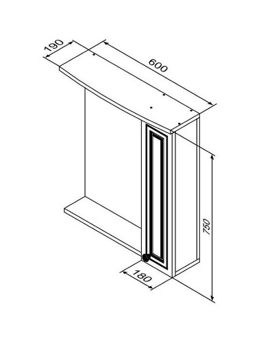 Зеркало со шкафом Damixa RedBlu Palace One 60 M41MPR0601WG с подсветкой Белый