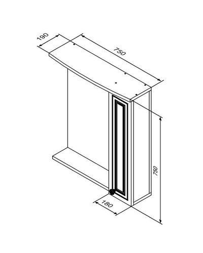 Зеркало со шкафом Damixa RedBlu Palace One 75 M41MPR0751WG с подсветкой Белый