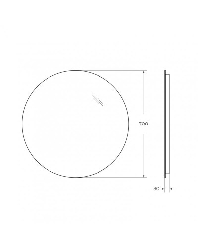 Зеркало с интерьерной подсветкой 700x30мм без выключателя BelBagno SPC-INT-700-LED