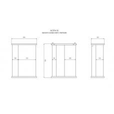 АСТРА-55 зеркало-шкаф прав. (свет)