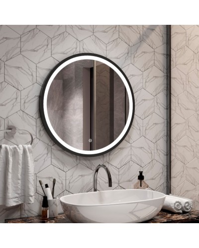 АЛЬФЕРАЦ - D600 Зеркало Led, с сенс. на зеркале, холодная подсветка, б/подогрева (Стайл ЗЛП1016)