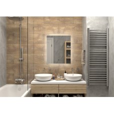 НЕМБУС - 600х700 Зеркало Led, ореол с бесконт.сенс., холод.подсветка с подогревом (Треже ЗЛП542)