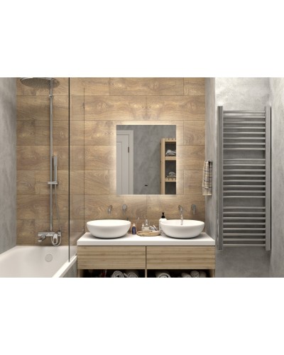 НЕМБУС - 600х700 Зеркало Led, ореол с бесконт.сенс., холод.подсветка с подогревом (Треже ЗЛП542)