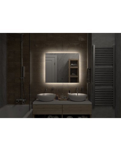 НЕМБУС - 800х700 Зеркало Led, ореол с бесконт.сенс., холод.подсветка с подогревом (Треже ЗЛП534)