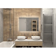 НЕМБУС -1000х700 Зеркало Led, ореол с бесконт.сенс., холод.подсветка с подогревом (Треже ЗЛП400)