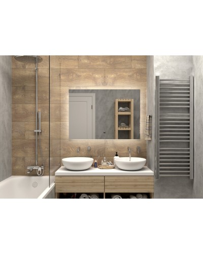 НЕМБУС -1000х700 Зеркало Led, ореол с бесконт.сенс., холод.подсветка с подогревом (Треже ЗЛП400)