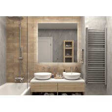 НЕМБУС -1000х1000 Зеркало Led, ореол с бесконт.сенс., холод.подсветка с подогревом (Треже ЗЛП397)