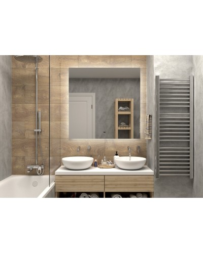 НЕМБУС -1000х1000 Зеркало Led, ореол с бесконт.сенс., холод.подсветка с подогревом (Треже ЗЛП397)