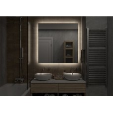 НЕМБУС -1000х1000 Зеркало Led, ореол с бесконт.сенс., холод.подсветка с подогревом (Треже ЗЛП397)