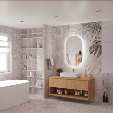 ТИТАВИН - 600х1000 Зеркало Led, ореол с бесконт.сенс., холод.подсветка с подогревом (Флер ЗЛП532)